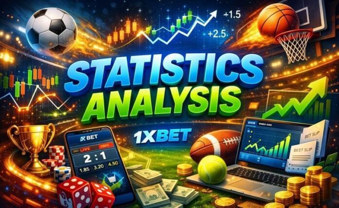 1xBet Kenya dashboard showing live football statistics and betting odds
