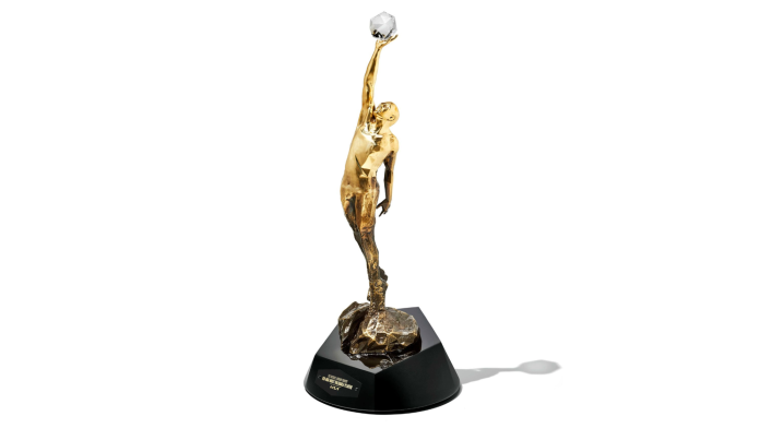 NBA MVP trophy awarded to the best NBA player each season