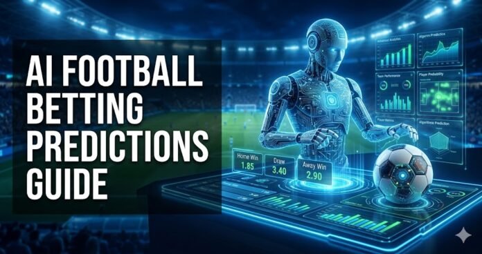 AI football betting predictions with futuristic sports analytics and football betting data interface