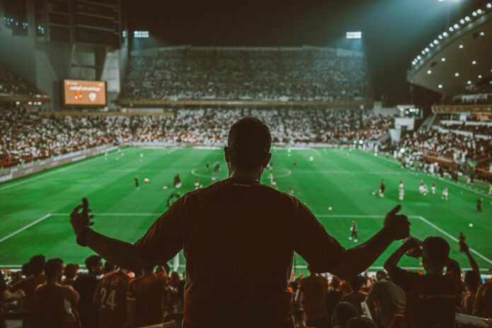 Middle East sports betting during live football match