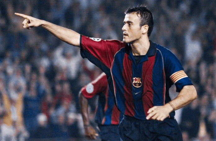 Luis Enrique during his playing career for Barcelona and Spain