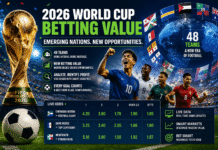 How the Expanded Format Creates New Betting Value Around Emerging Football Nations Illustration showing emerging football nations creating new betting value during the expanded 2026 FIFA World Cup tournament.