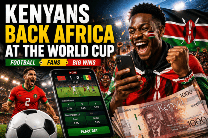 Kenyan football fans in Nairobi cheering for Morocco and Senegal during the 2026 FIFA World Cup