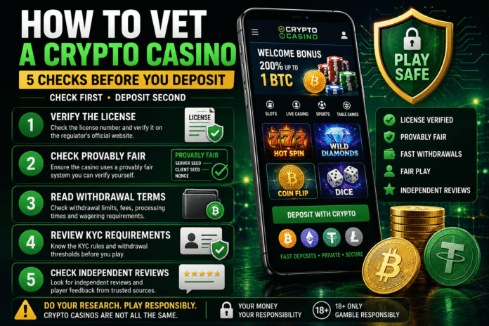 How to vet a crypto casino before making a deposit