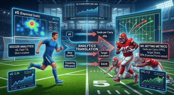 Soccer betting analytics compared with NFL betting metrics