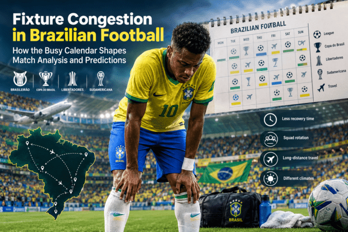 Brazilian football match illustrating fixture congestion, player fatigue and a crowded competition schedule